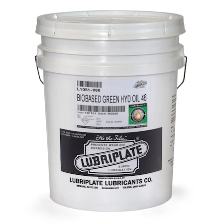 Lubriplate Biobased Hyd Oil 46, 5 Gal Pail, Biodegradable Hydraulic Fluid, Iso-46 L1051-060